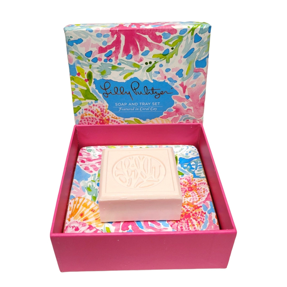 Lilly Pulitzer Coral and Pink Soap Set Coral Cay So Juicy Pink